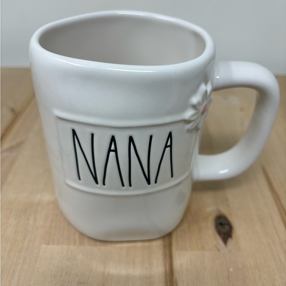 Rae Dunn Other - COPY - Rae Dunn NANA Mug White Ceramic with Flower & Black Lettering New